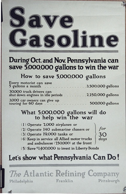 AK0149 SAVE GASOLINE - LET’S SHOW WHAT PENNSYLVANIA CAN DO!