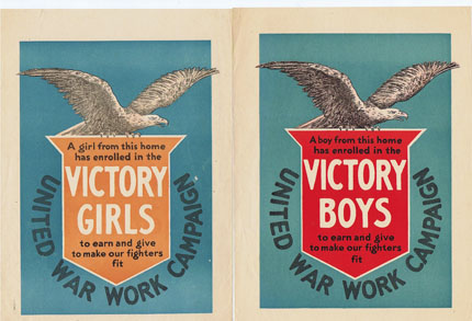 DK281 VICTORY GIRLS - VICTORY BOYS - UNITED WAR WORK CAMPAIGN