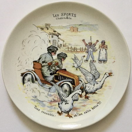 H179 EARLY AUTOMOBILE DECORATIVE PLATE