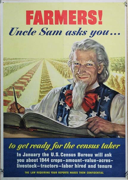 PB3426 FARMERS! UNCLE SAM ASKS YOU... TO GET READY FOR THE CENSUS TAKER