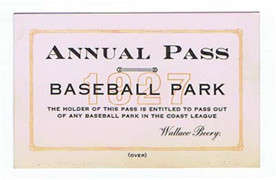 DK139 CASEY AT THE BAT PROMOTIONAL PASS