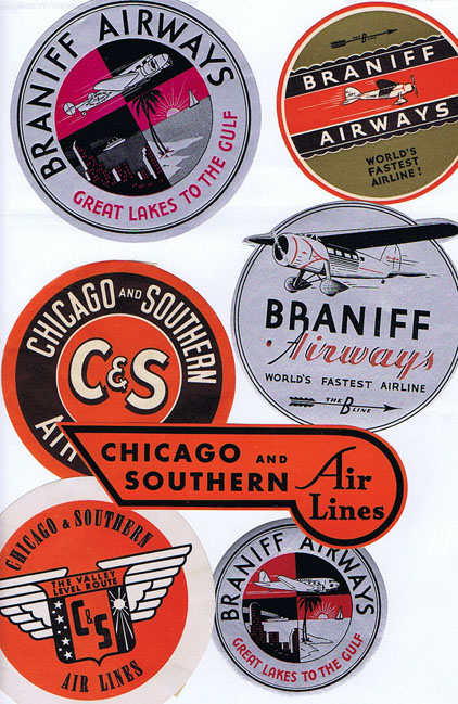 DK385 AIRLINE LUGGAGE LABELS - GROUP OF 7