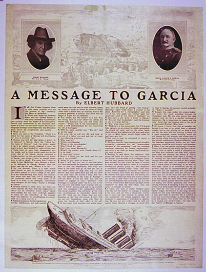 DK412 A MESSAGE TO GARCIA BY ELBERT HUBBARD 1918