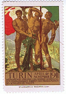 AK0587 TURIN 1911 INTERNATIONAL INDUSTRIAL EXPOSITION POSTER STAMP