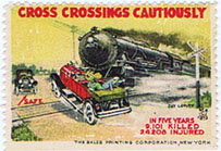 DK333 CROSS CROSSINGS CAUTIOUSLY POSTER STAMP