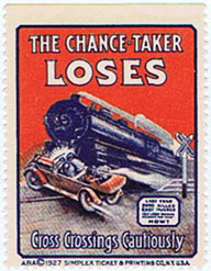 DK337 CHANCE TAKER LOSES - CROSS CROSSINGS CAUTIOUSLY POSTER STAMP