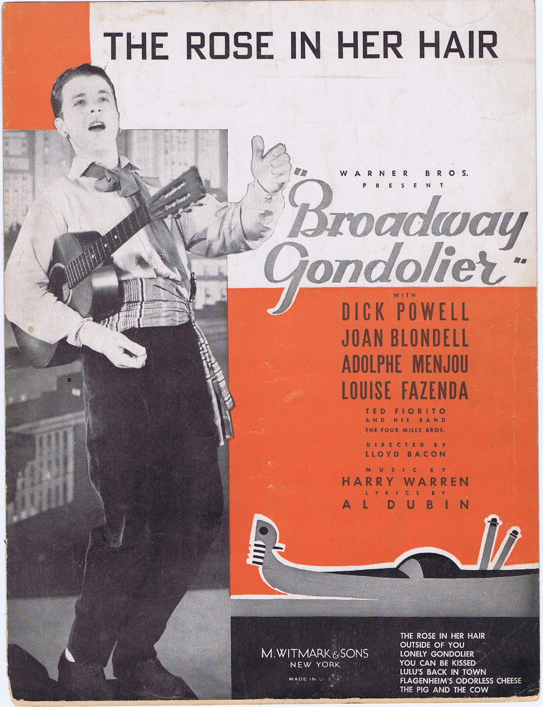 J189	 BROADWAY MELODY - THE ROSE IN HER HAIR”, “BROADWAY GONDOLIER”