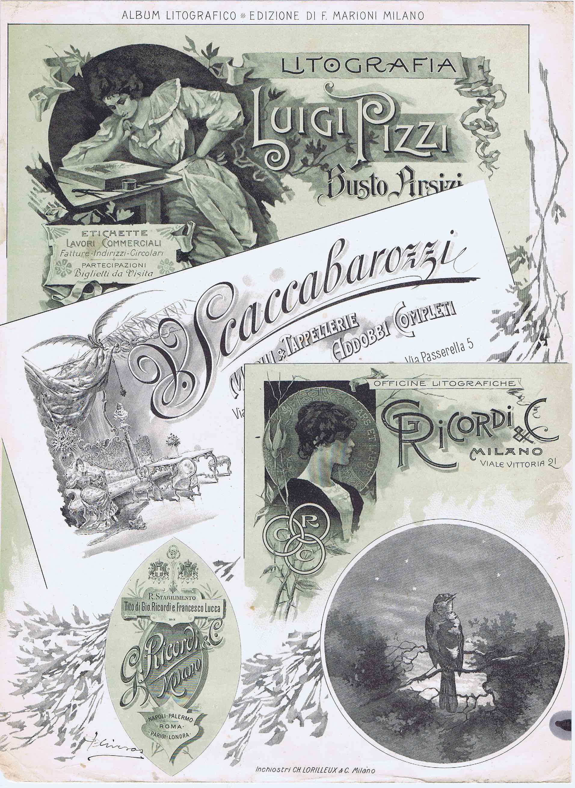 J260	ITALIAN ALBUM LITHOGRAPHICA MILANO CA. 1900