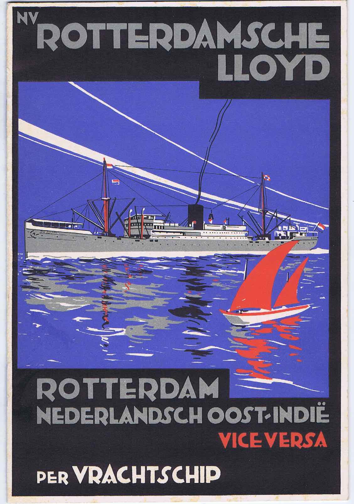 J289	ROTTERDAMSCHE LLOYD - ROTTERDAM NETHERLANDS TO INDIA ROUND TRIP