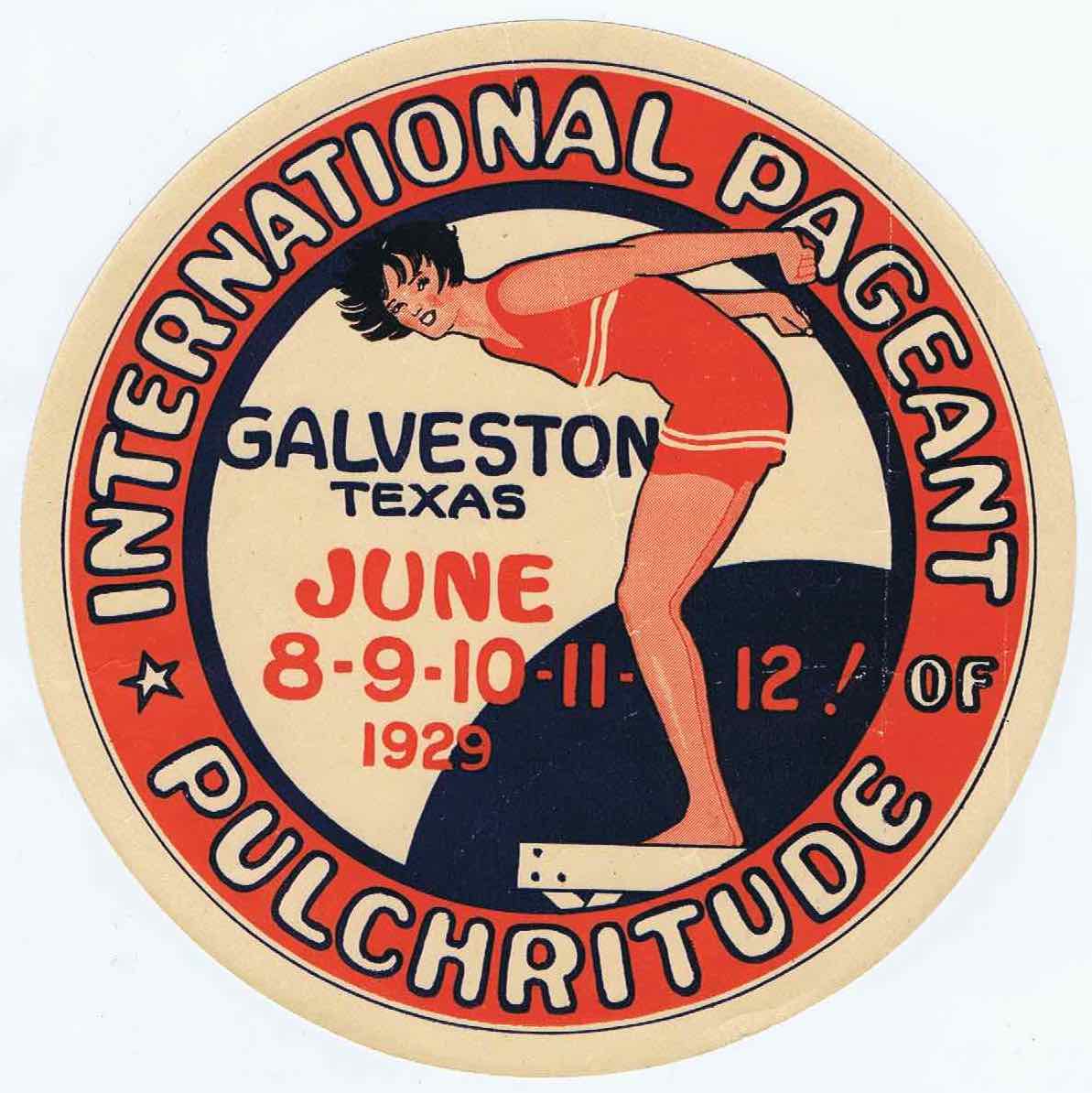 J291	INTERNATIONAL PAGEANT OF PULCHRITUDE - GALVESTON TEXAS JUNE 8-12 1929