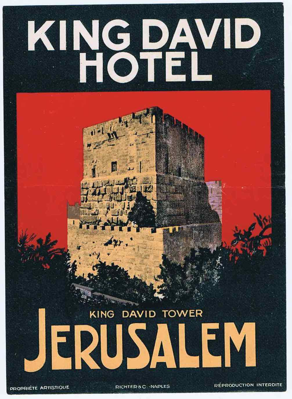 J295	KING DAVID HOTEL - JERUSALEM 1930S