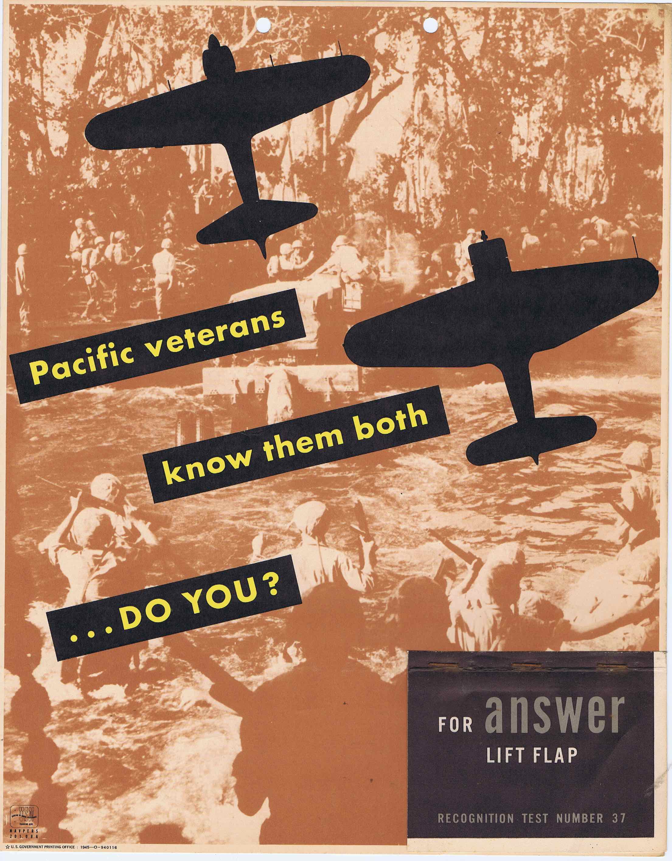 J318	PACIFIC VETERANS KNOW THEM BOTH…DO YOU? - U.S. ARMY AIR FORCE RECOGNITION POSTER