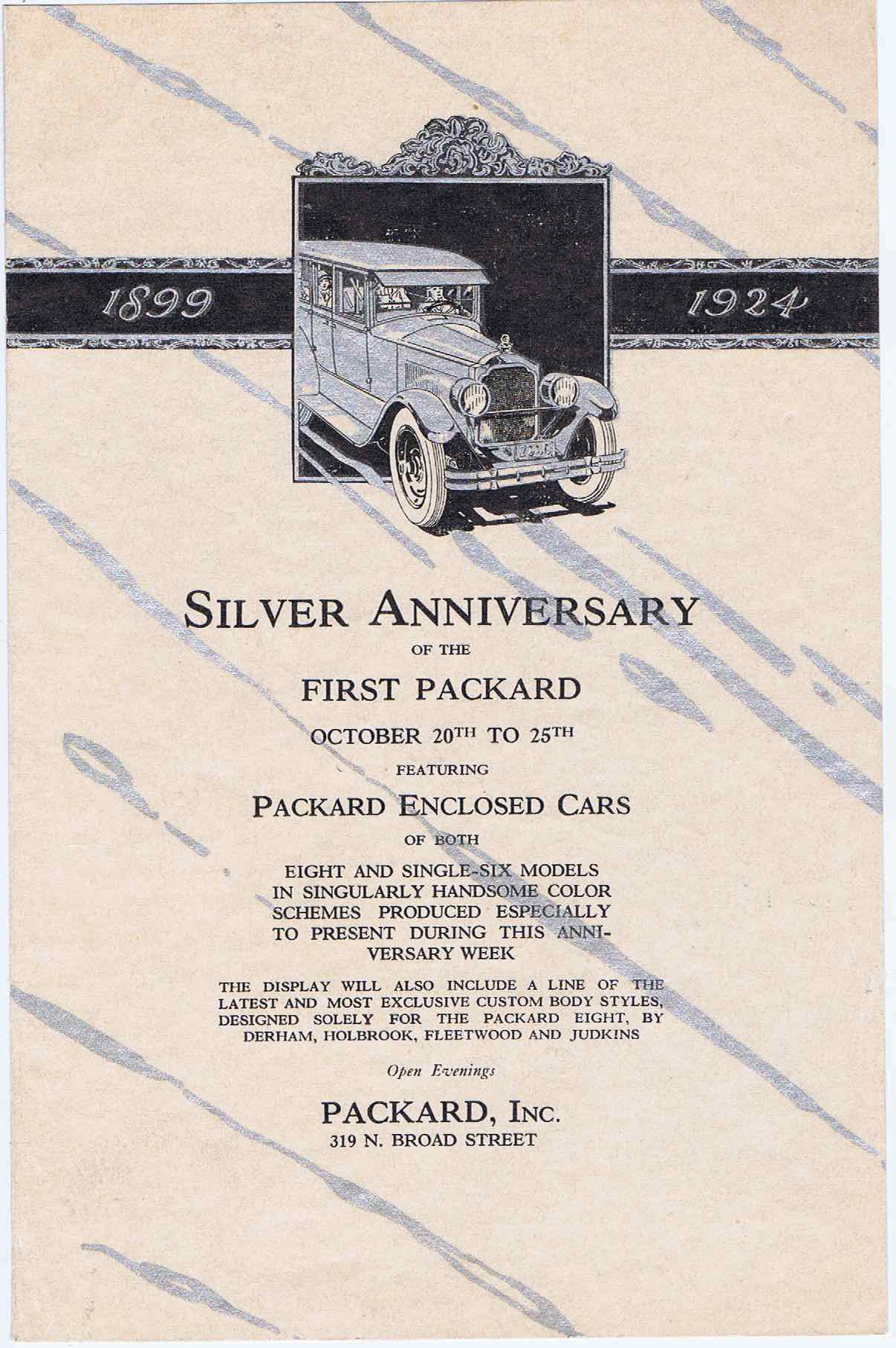 J335	PACKARD AUTOMOBILES SILVER ANNIVERSARY OF THE FIRST PACKARD - 1899 - 1924