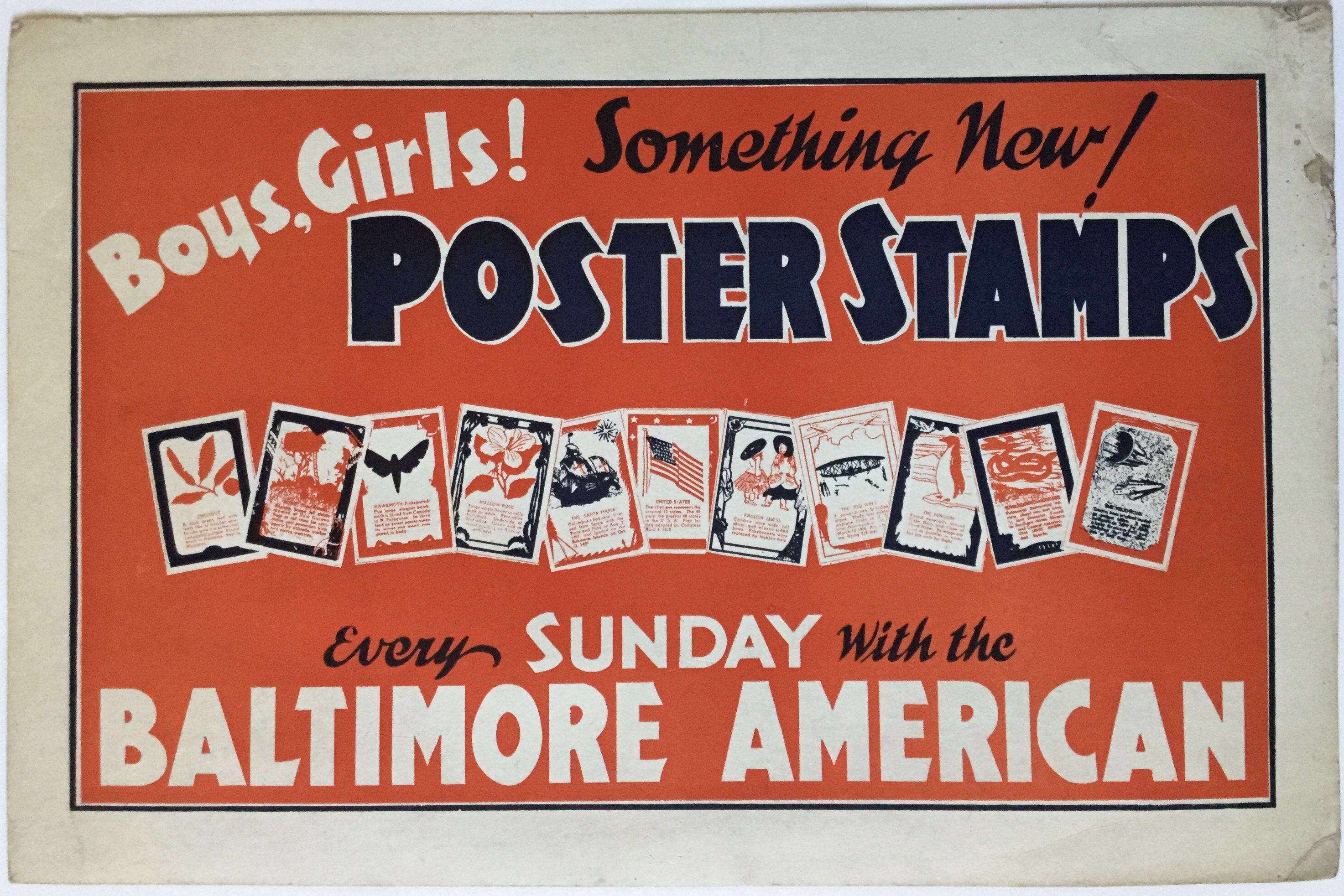 J431	POSTER STAMPS - SOMETHING NEW EVERY SUNDAY WITH THE BALTIMORE AMERICAN