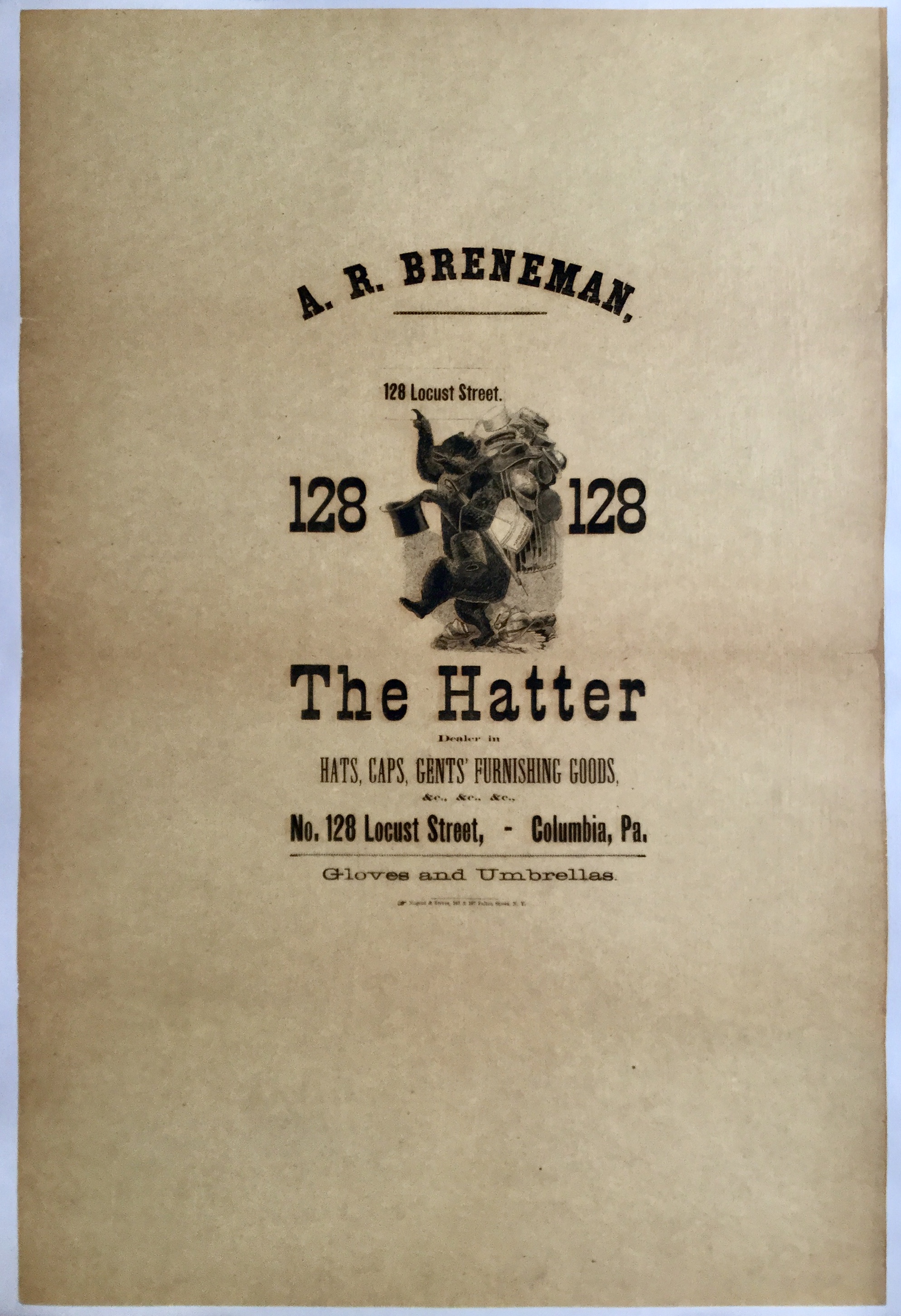 AK0178 THE HATTER - A. R. BRENEMAN - GLOVES AND UMBRELLAS