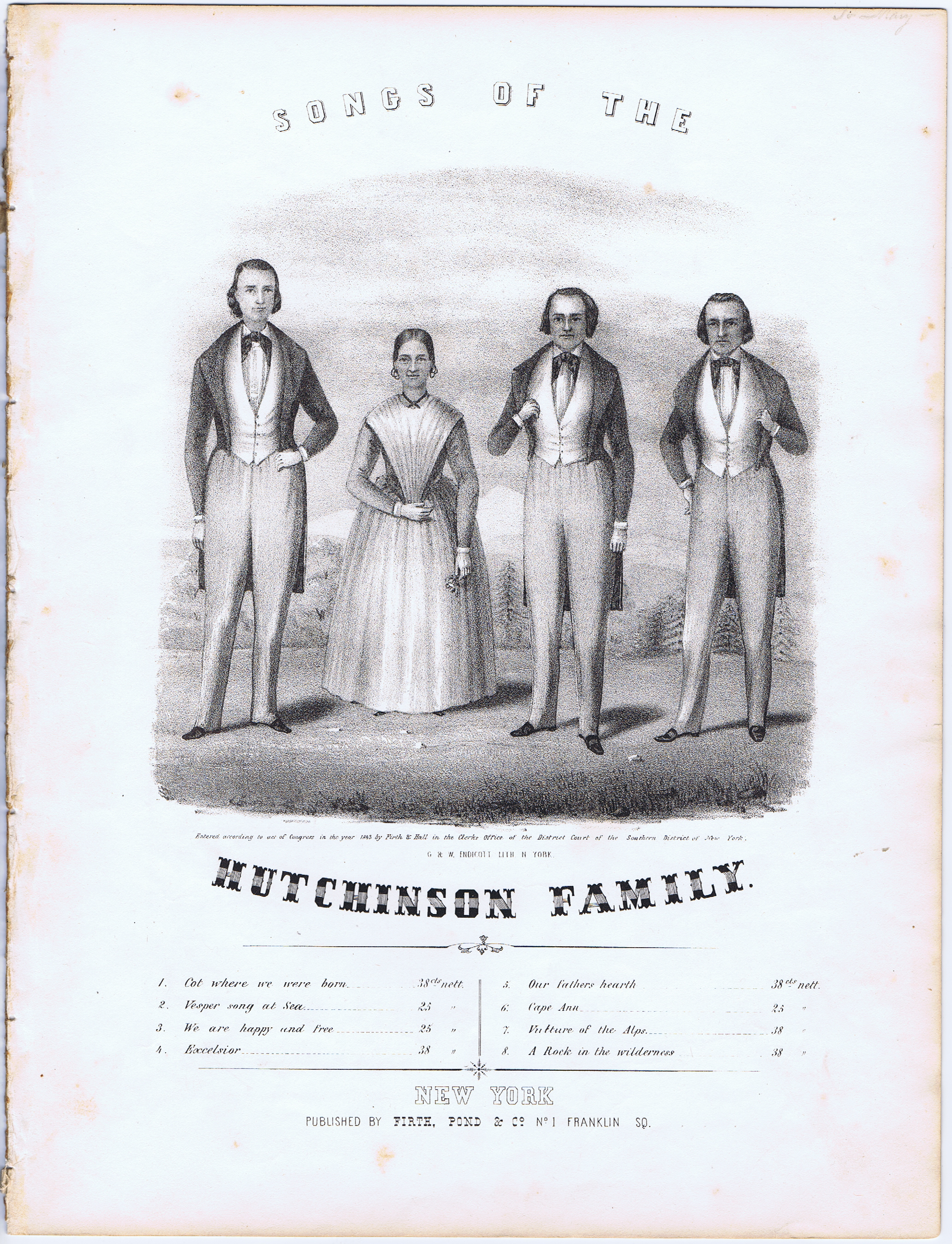 J614	SONGS OF THE HUTCHINSON FAMILY