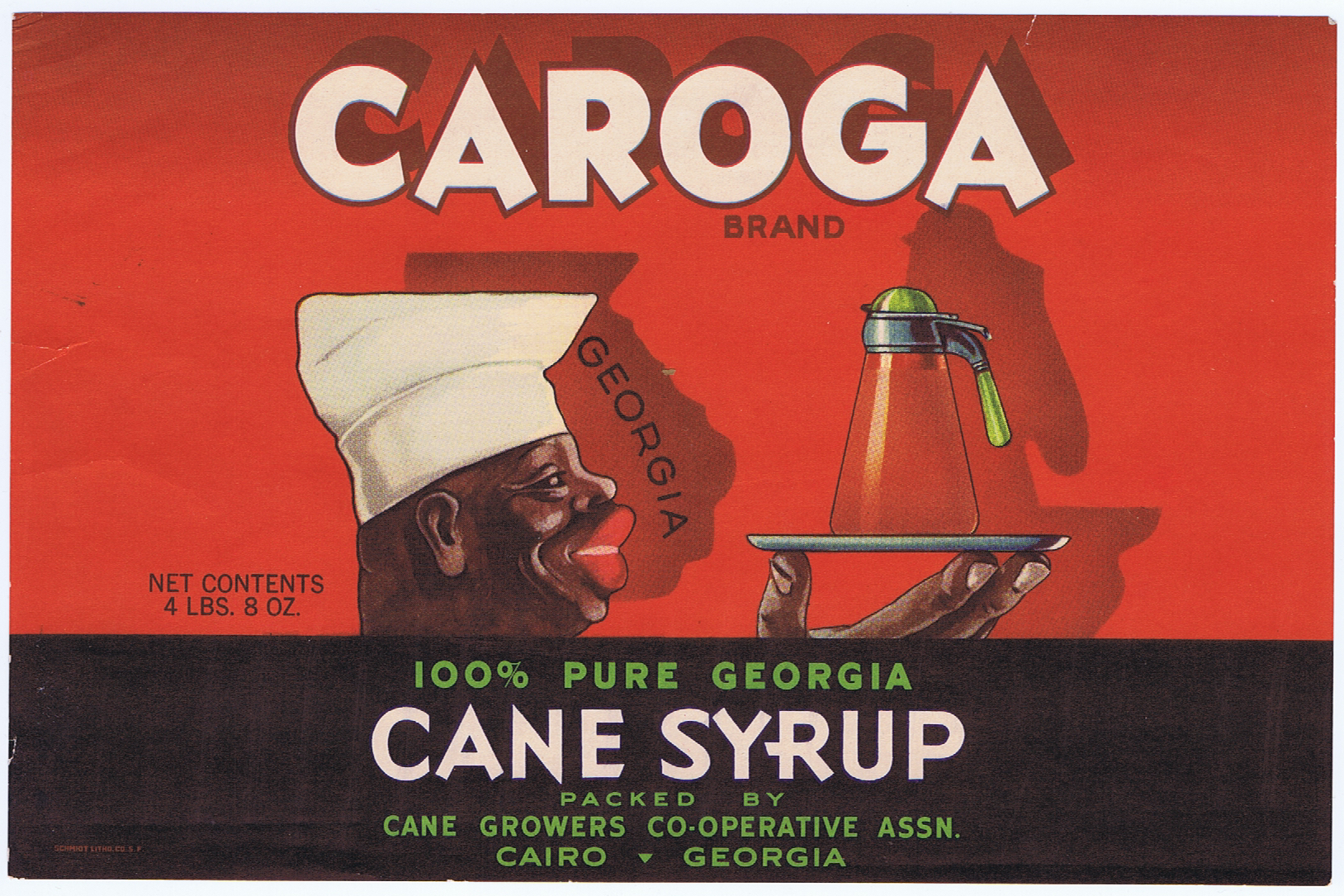 BSG167	CAROGA BRAND CANE SYRUP CAN LABEL