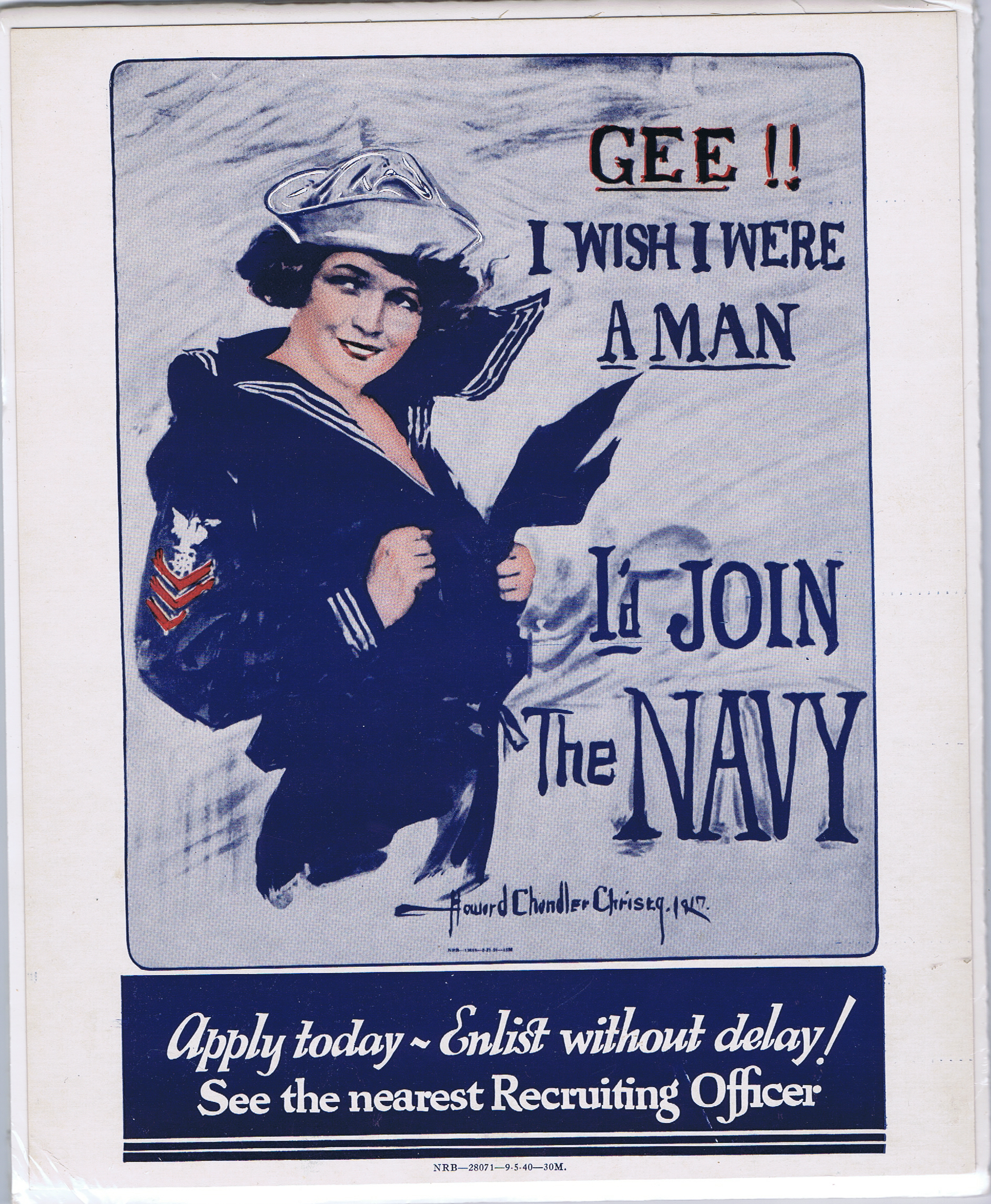 J840	GEE!! I WISH I WERE A MAN - I’D JOIN THE NAVY - APPLY TODAY - ENLIST WITHOUT DELAY!