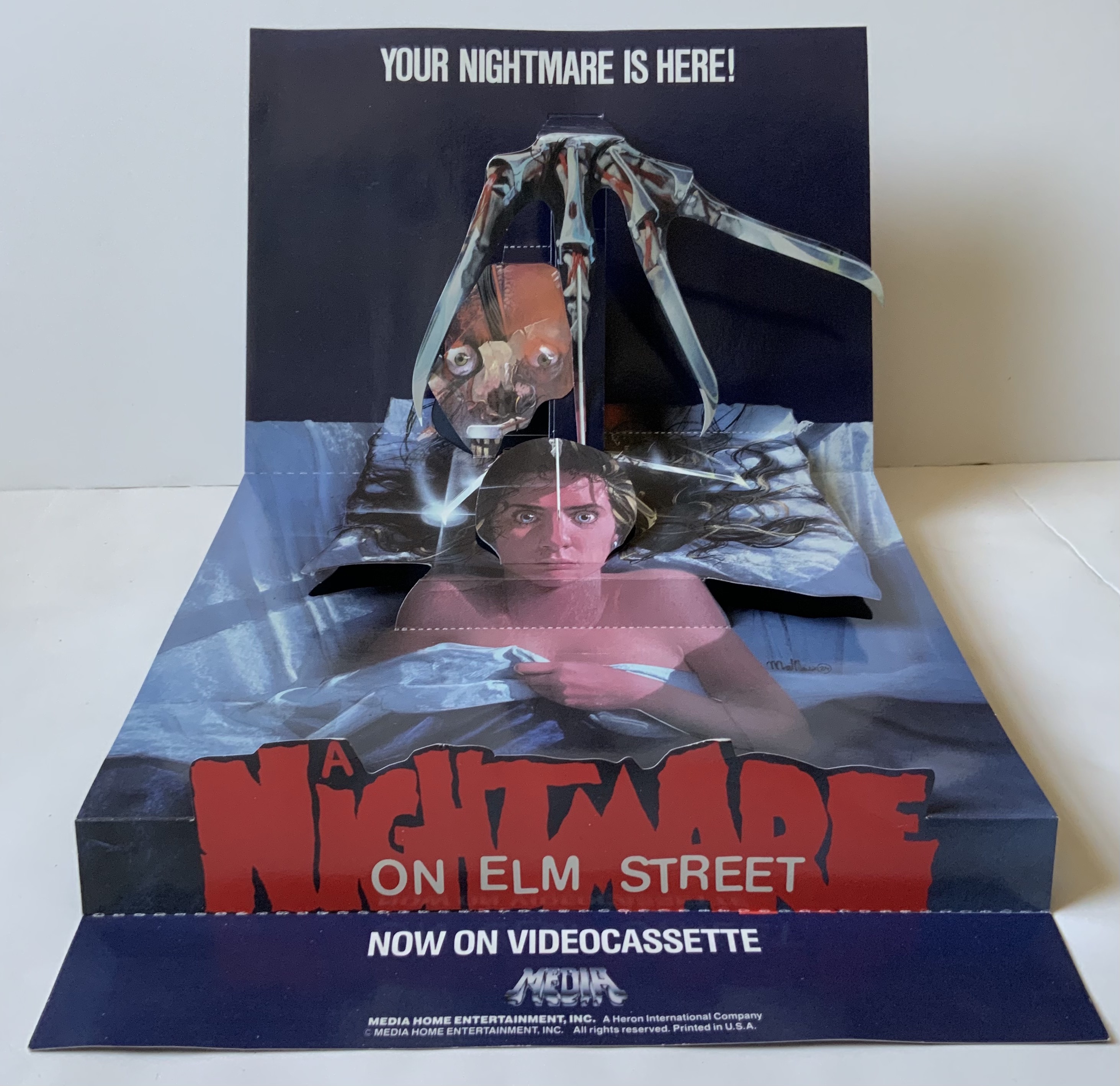 J882	A NIGHTMARE ON ELM STREET SCARCE 3D POPUP PROMOTION FOR THE VIDEOCASSETTE