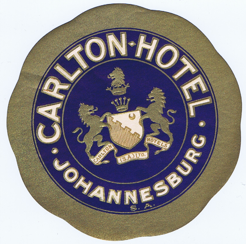 J891	CARLTON HOTEL LABEL (SOUTH AFRICA) 1950S