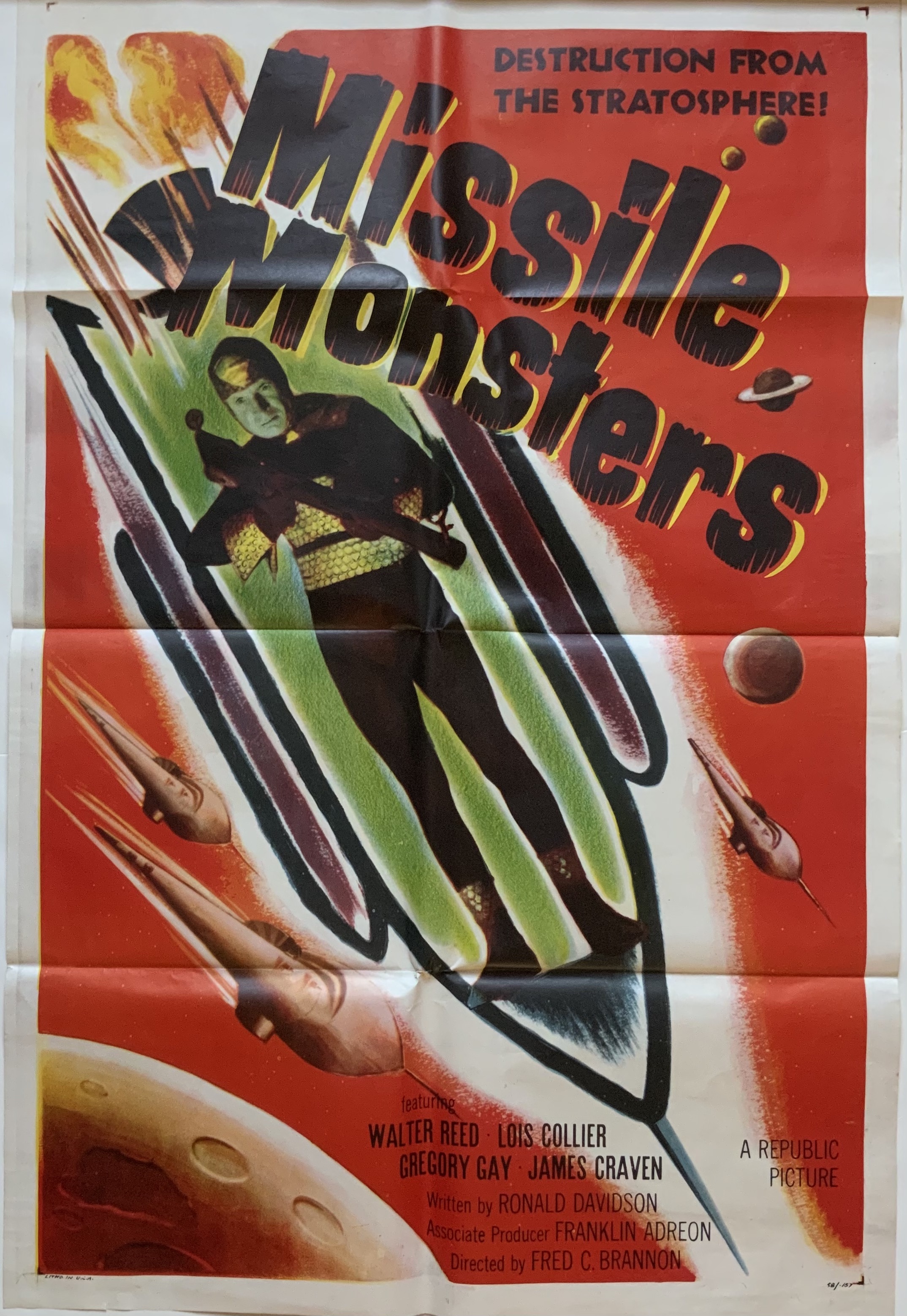 J896	MISSILE MONSTERS 1958 “DESTRUCTION FROM THE STRATOSPHERE!”