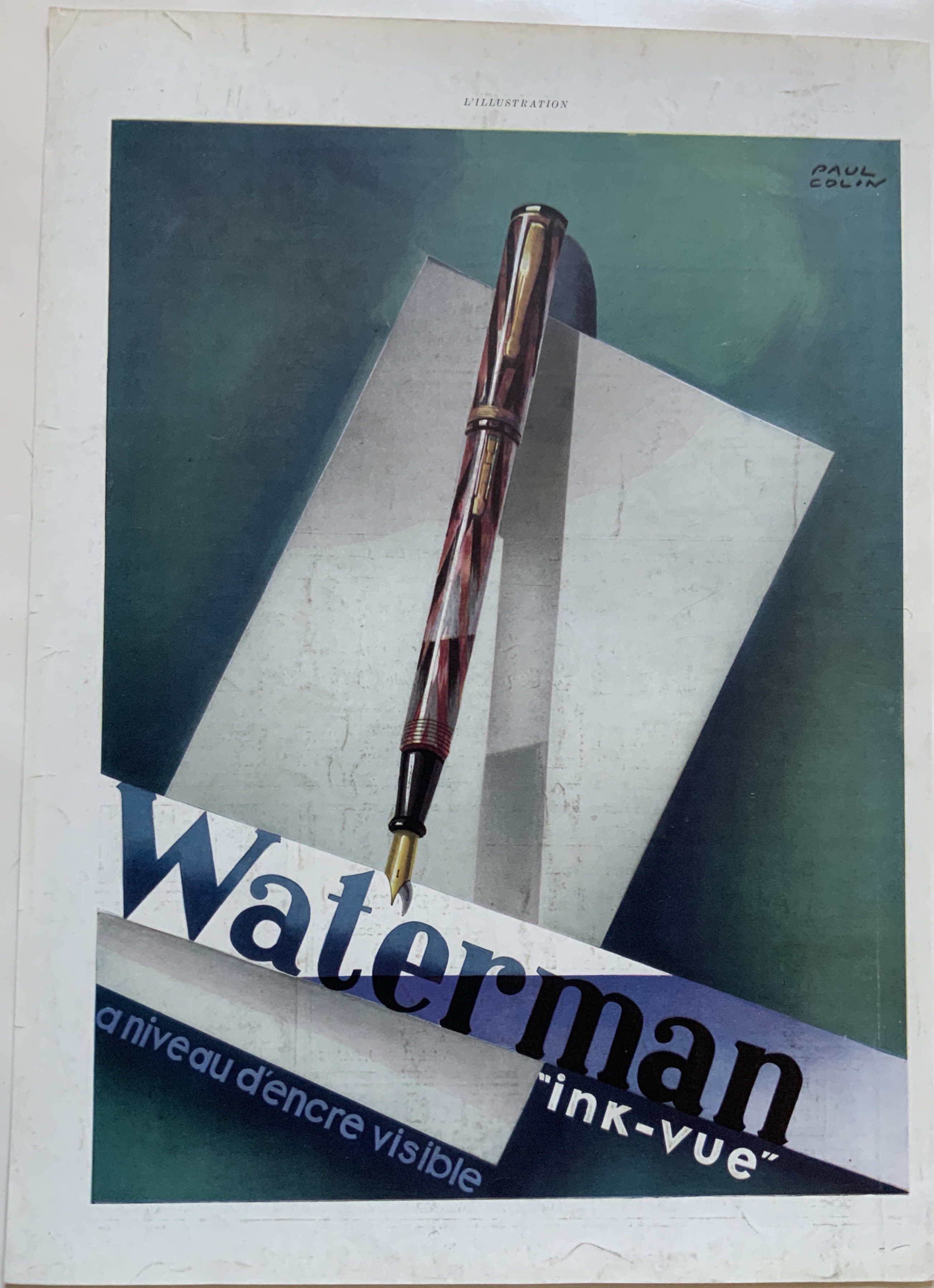 DK455 WATERMAN INK-VIEW FOUNTIN PEN ADVERTISMENT L’ILLUSTRATION