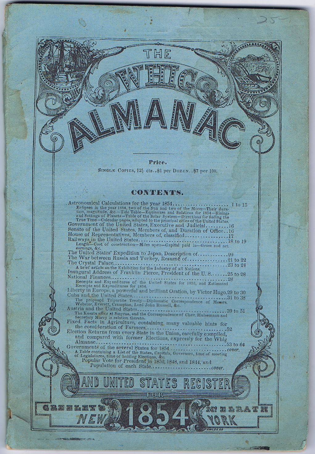 M51	THE WHIG ALMANAC FOR 1854