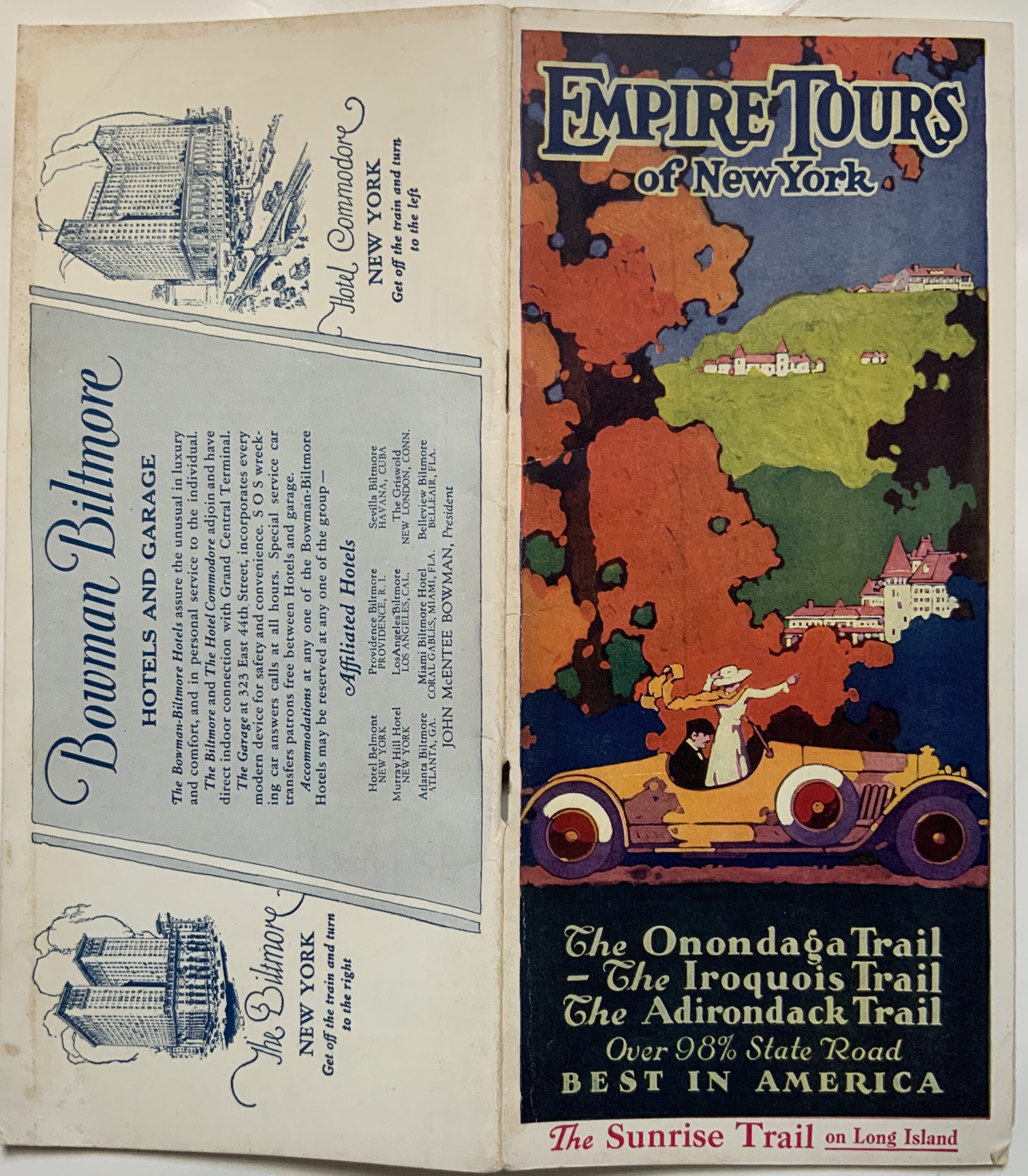 M83	EMPIRE TOURS OF NEW YORK FOLDING BROCHURE AND MAP 1926