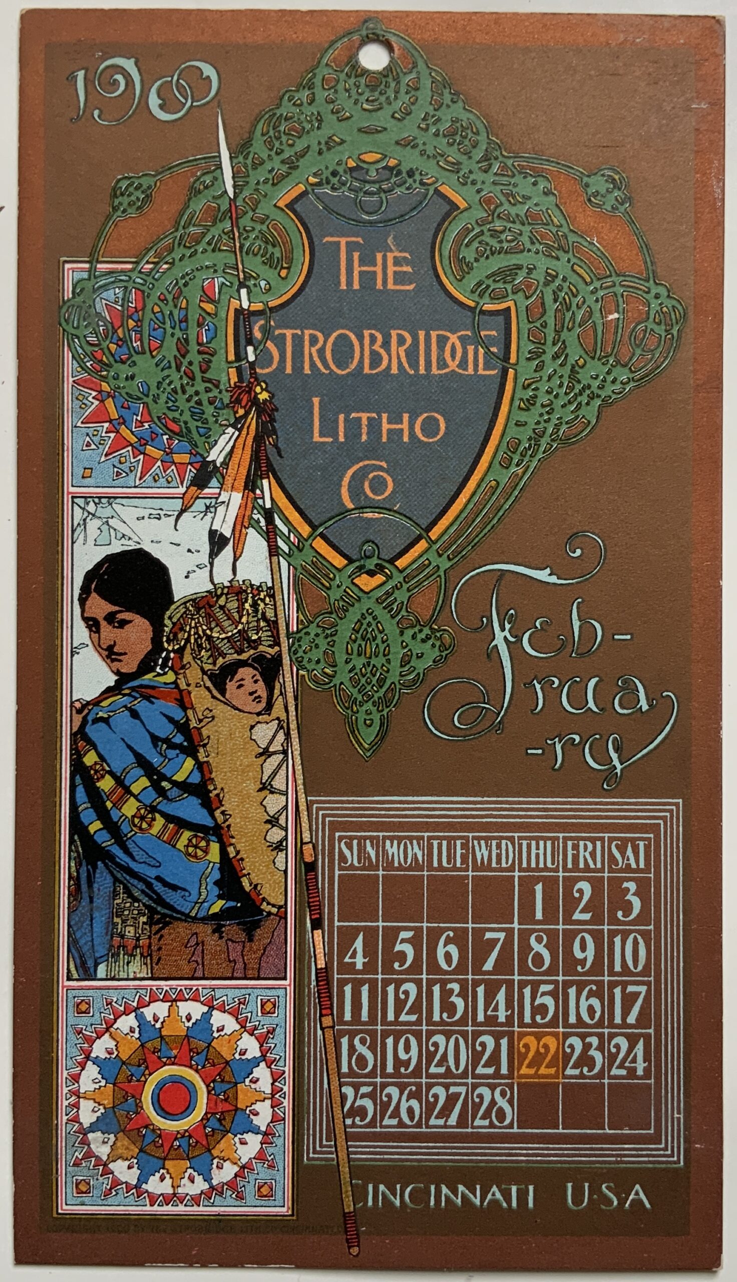 M146	STROBRIDGE LITHO CO. CARD 1900 - FEBRUARY