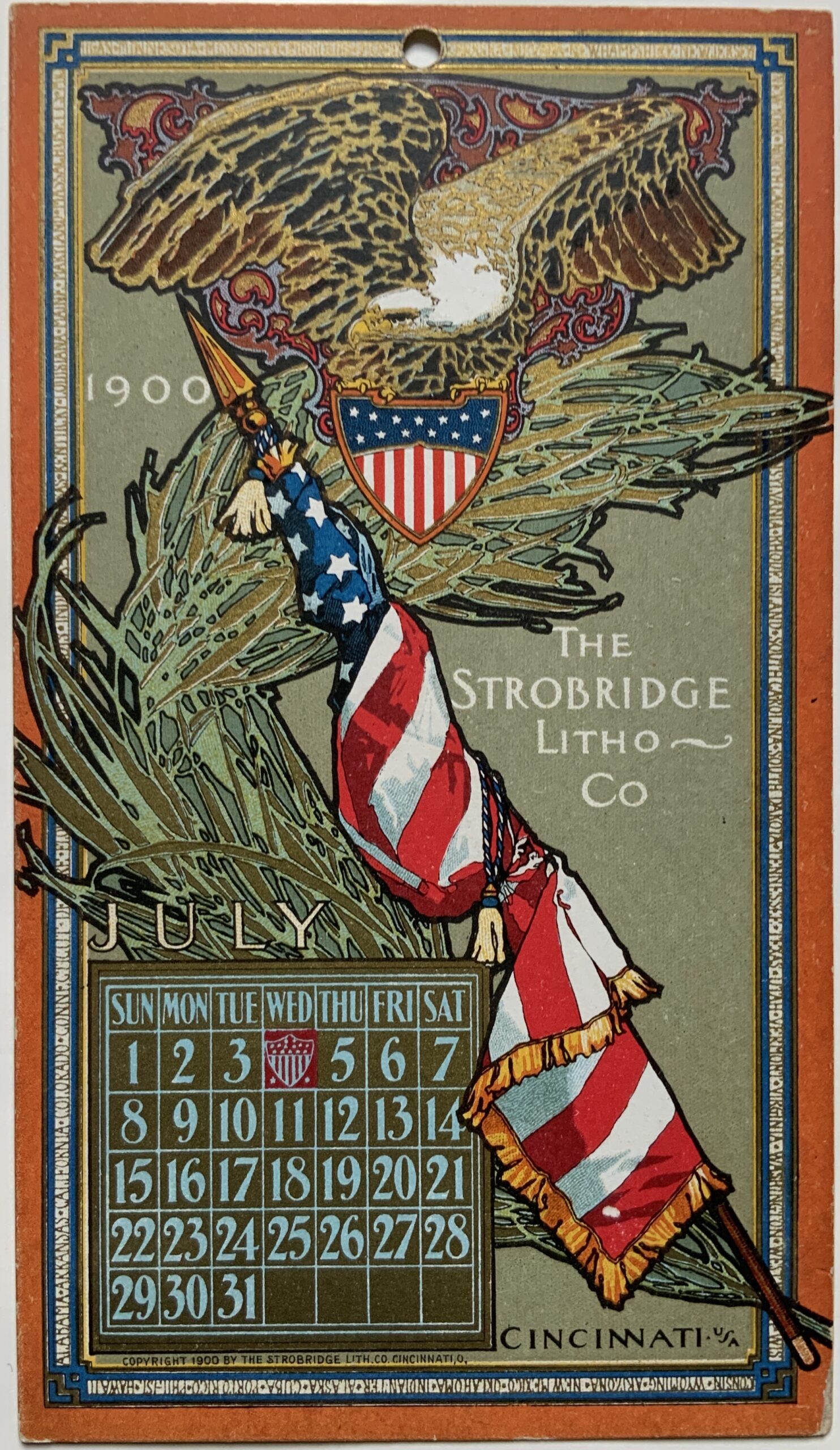 M151	STROBRIDGE LITHO CO. CARD 1900 - JULY