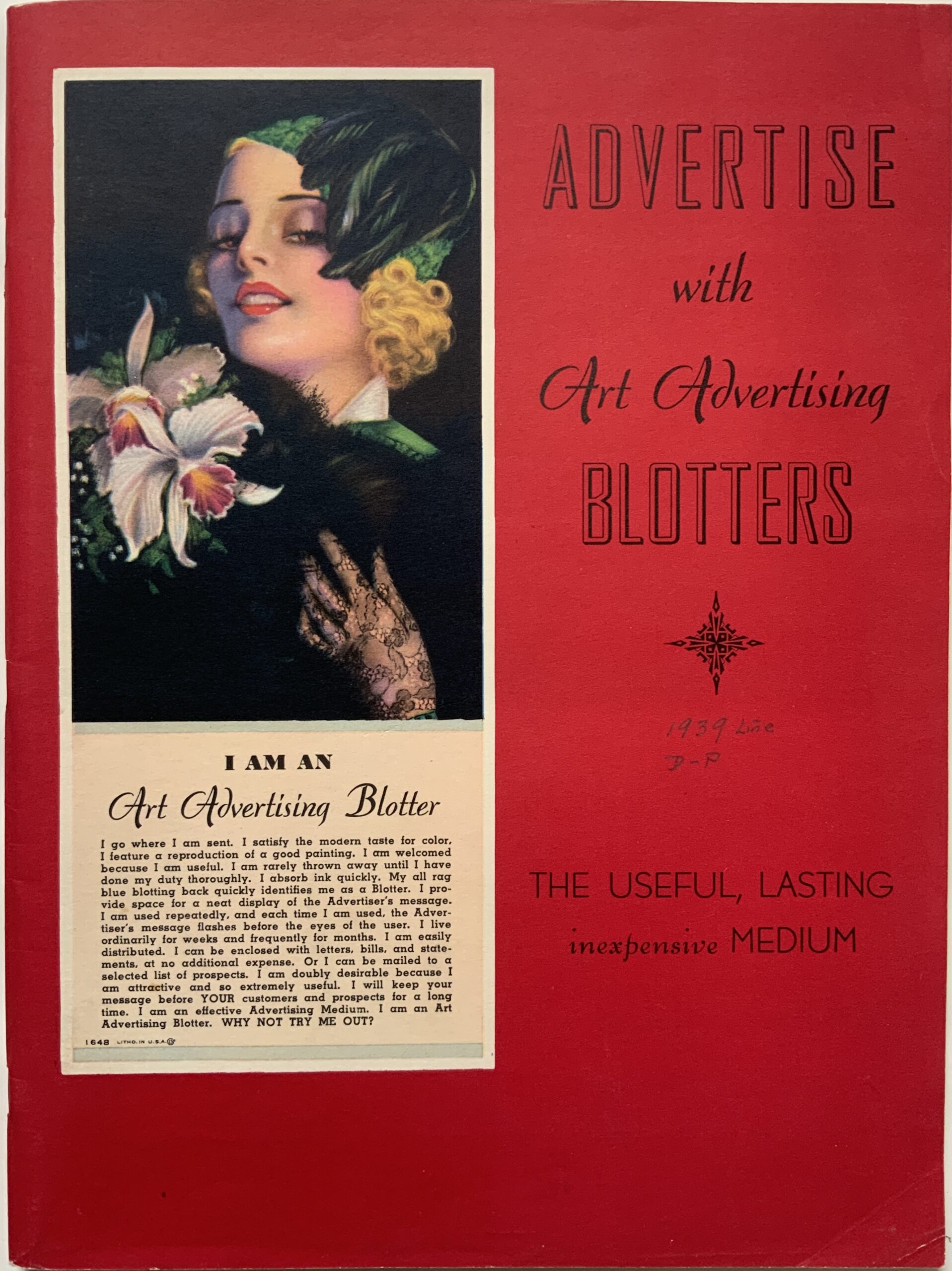 M259	ADVERTISERS ART BLOTTERS CATALOG CA. 1930-35