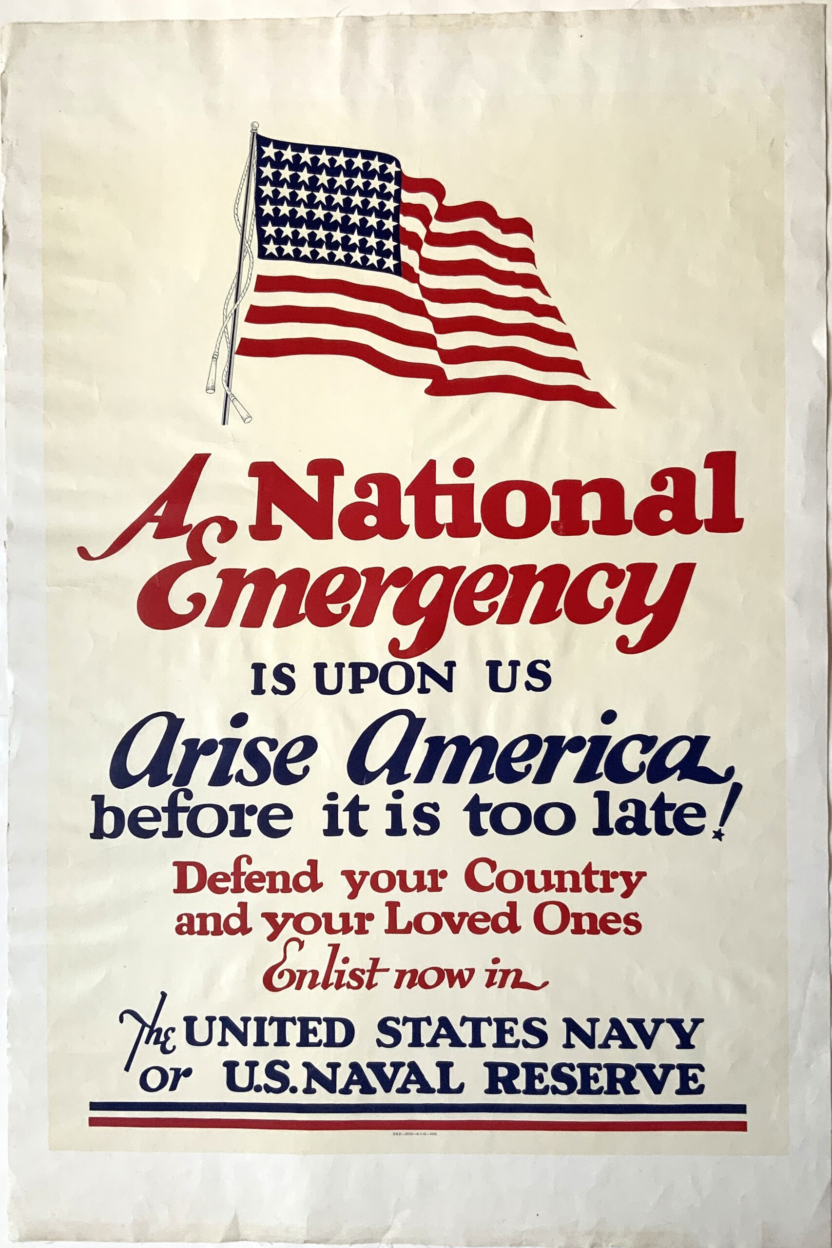 B1671	A NATIONAL EMERGENCY IS UPON US - ARISE AMERICA BEFORE IT IS TOO LATE