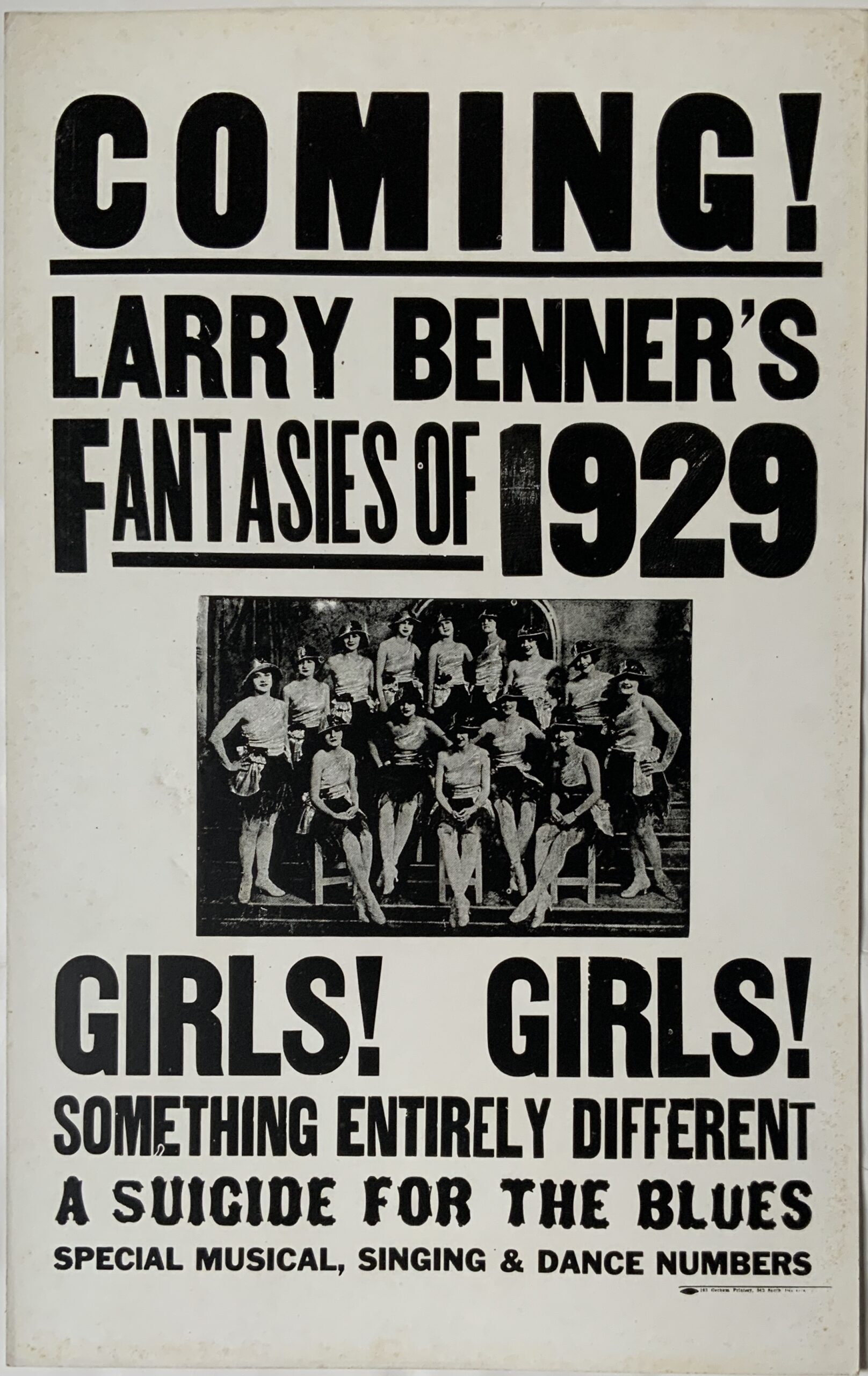 M533	COMING! LARRY BENNER’S FANTASIES OF 1929 - GIRLS! GIRLS!