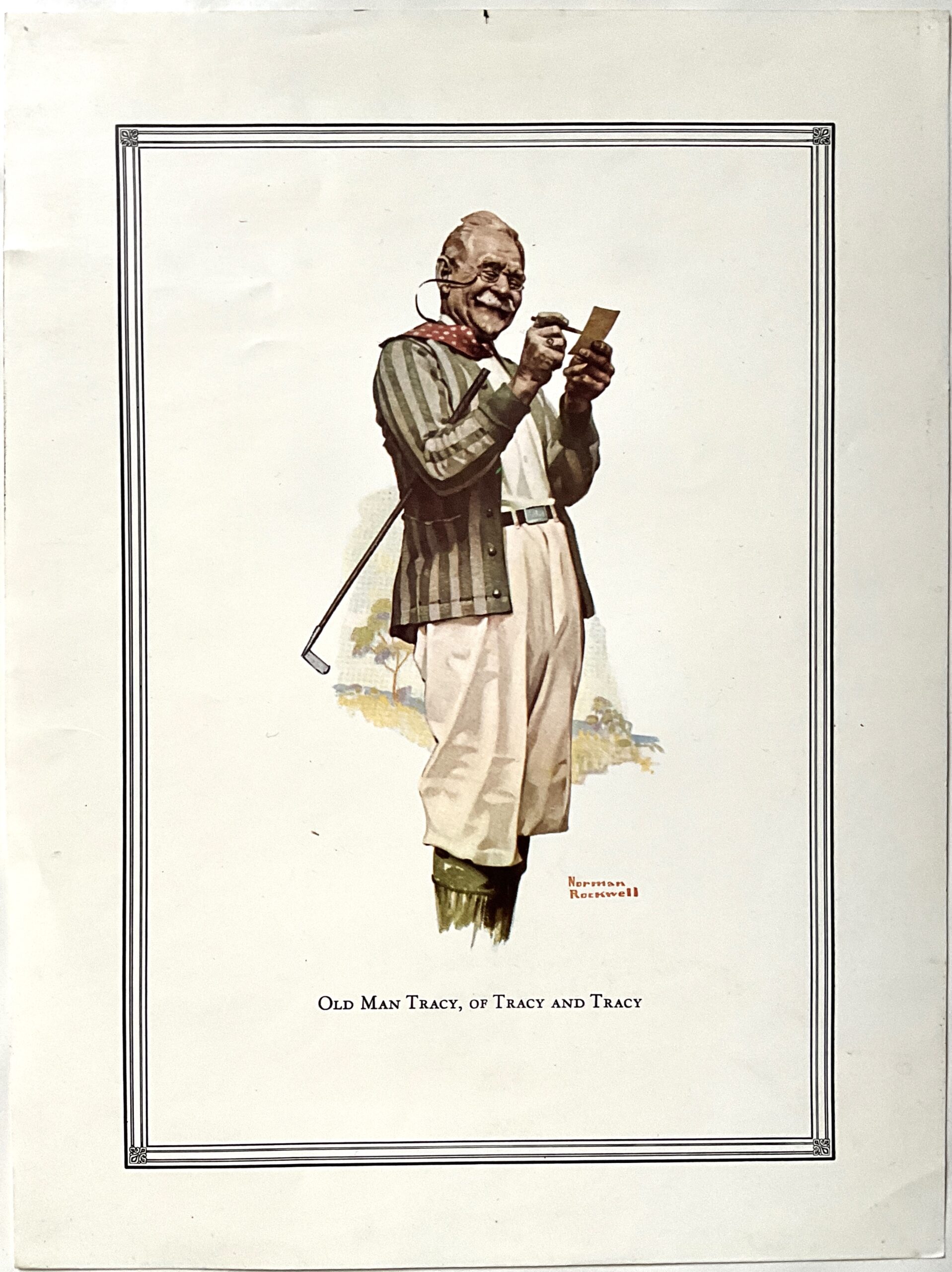 M174	GOLFING: 1920S NORMAN ROCKWELL - OLD MAN TRACY, OF TRACY AND TRACY