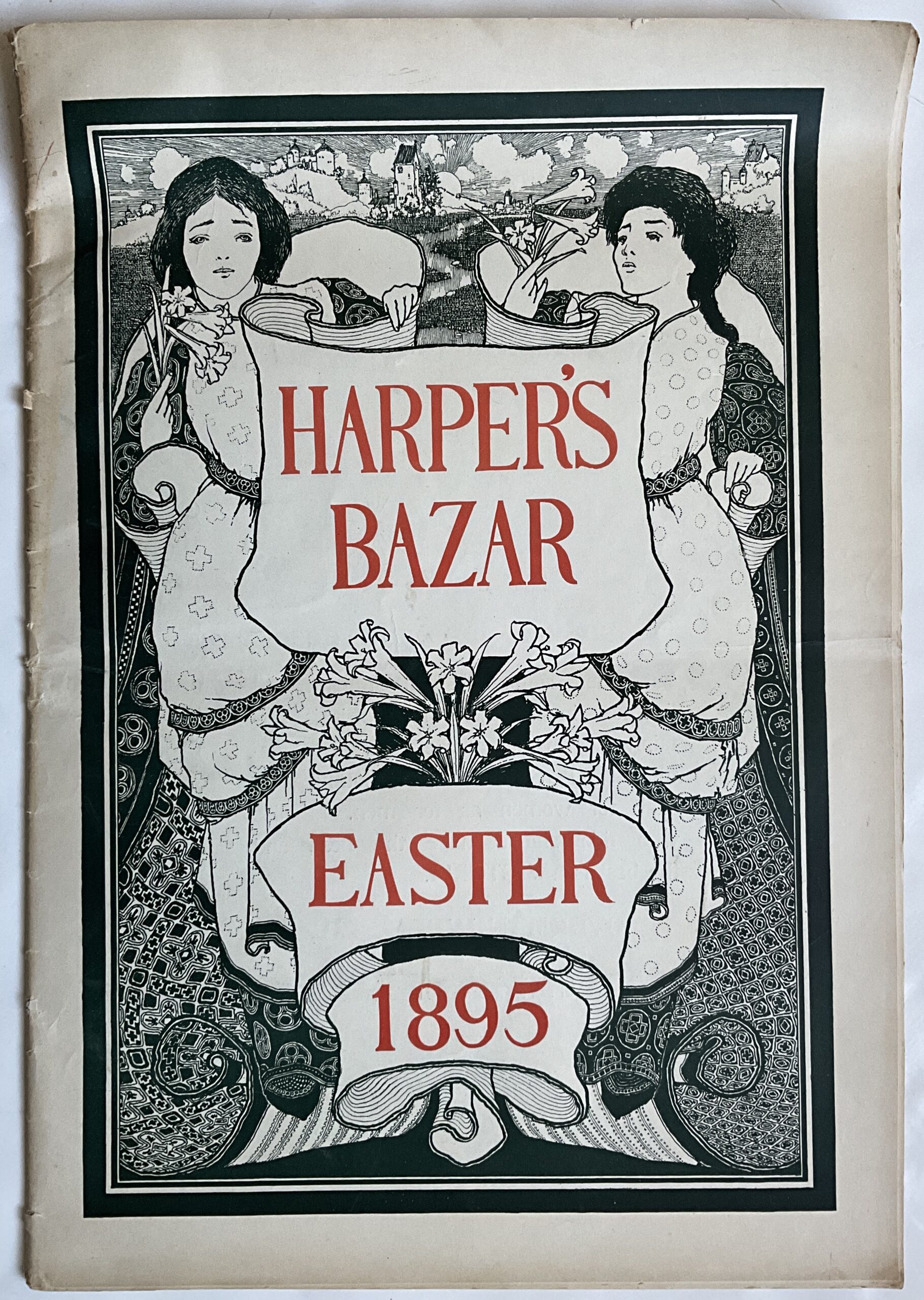 ST1		EASTER 1895 HARPER'S BAZAR MAGAZINE *COMPLETE ISSUE* MAXFIELD PARRISH COVER