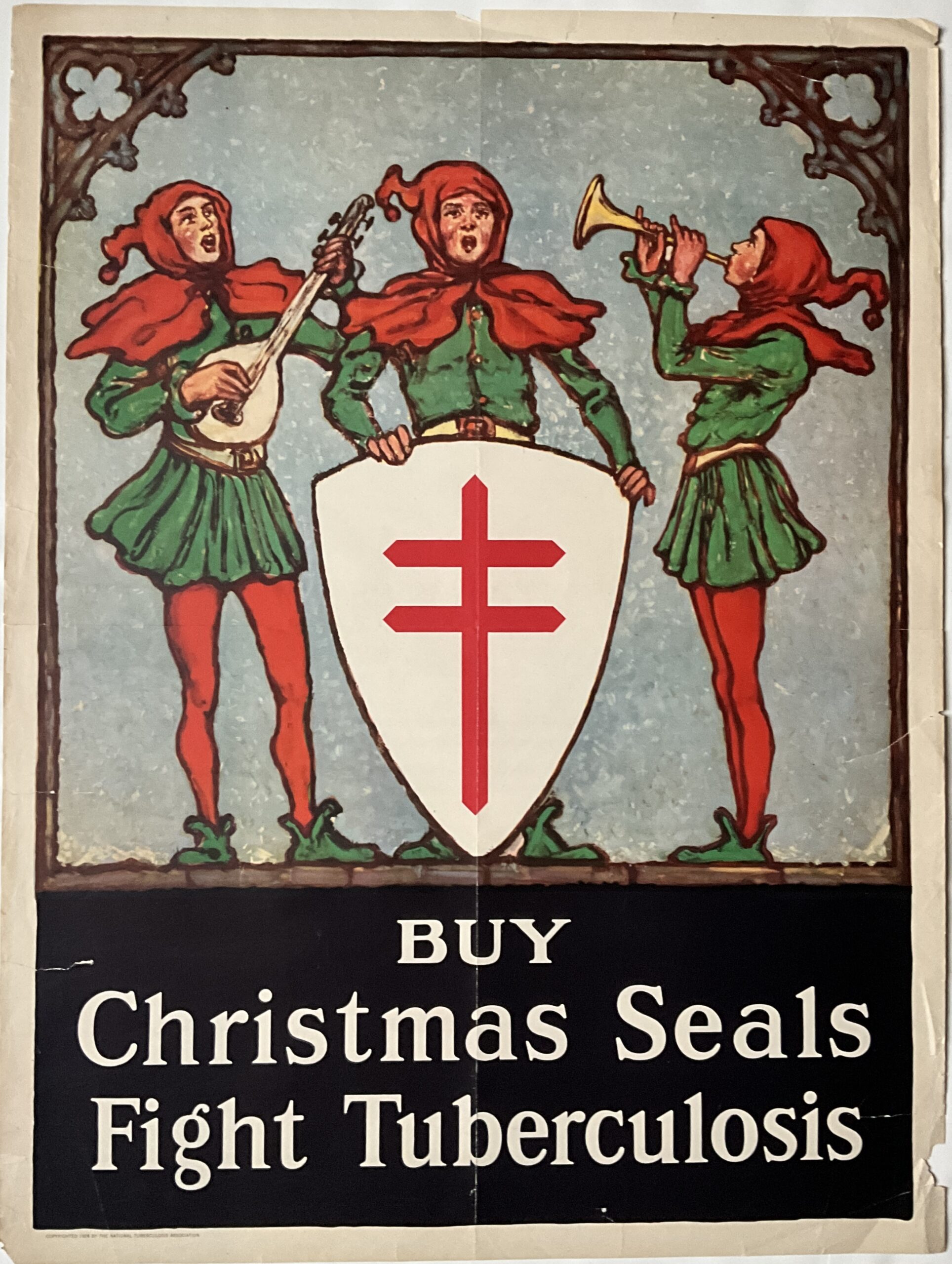 ST11	TB MEDIEVAL BELL RINGERS “BUY CHRISTMAS SEALS FIGHT TUBERCULOSIS”