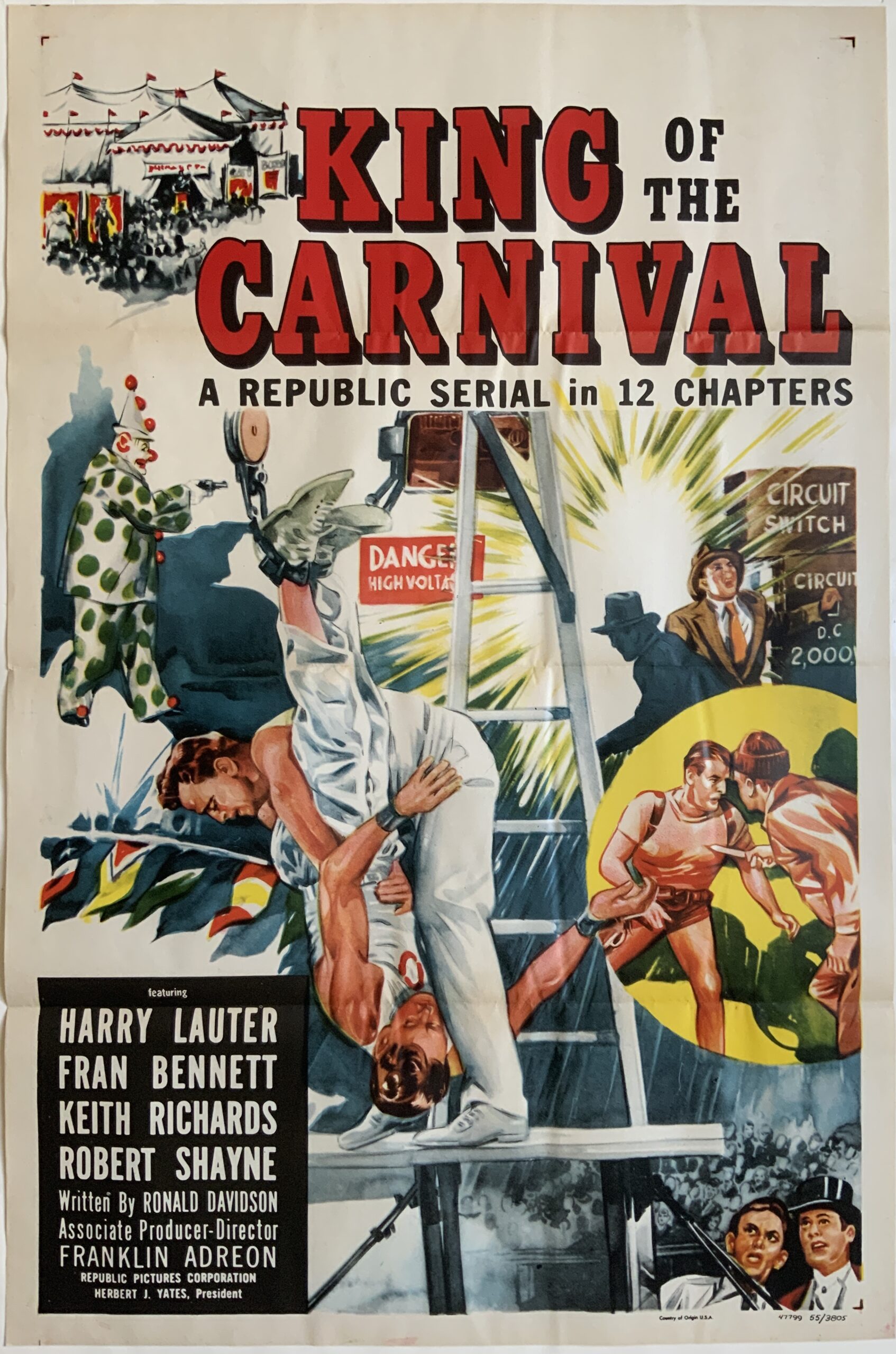 M608	KING OF THE CARNIVAL 1955 VINTAGE POSER 27x40”