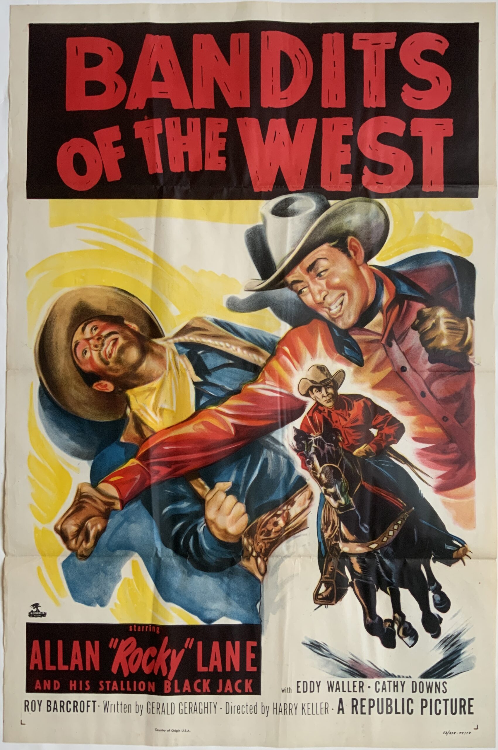 M614	BANDITS OF THE WEST 1953 VINTAGE POSER 27x40”