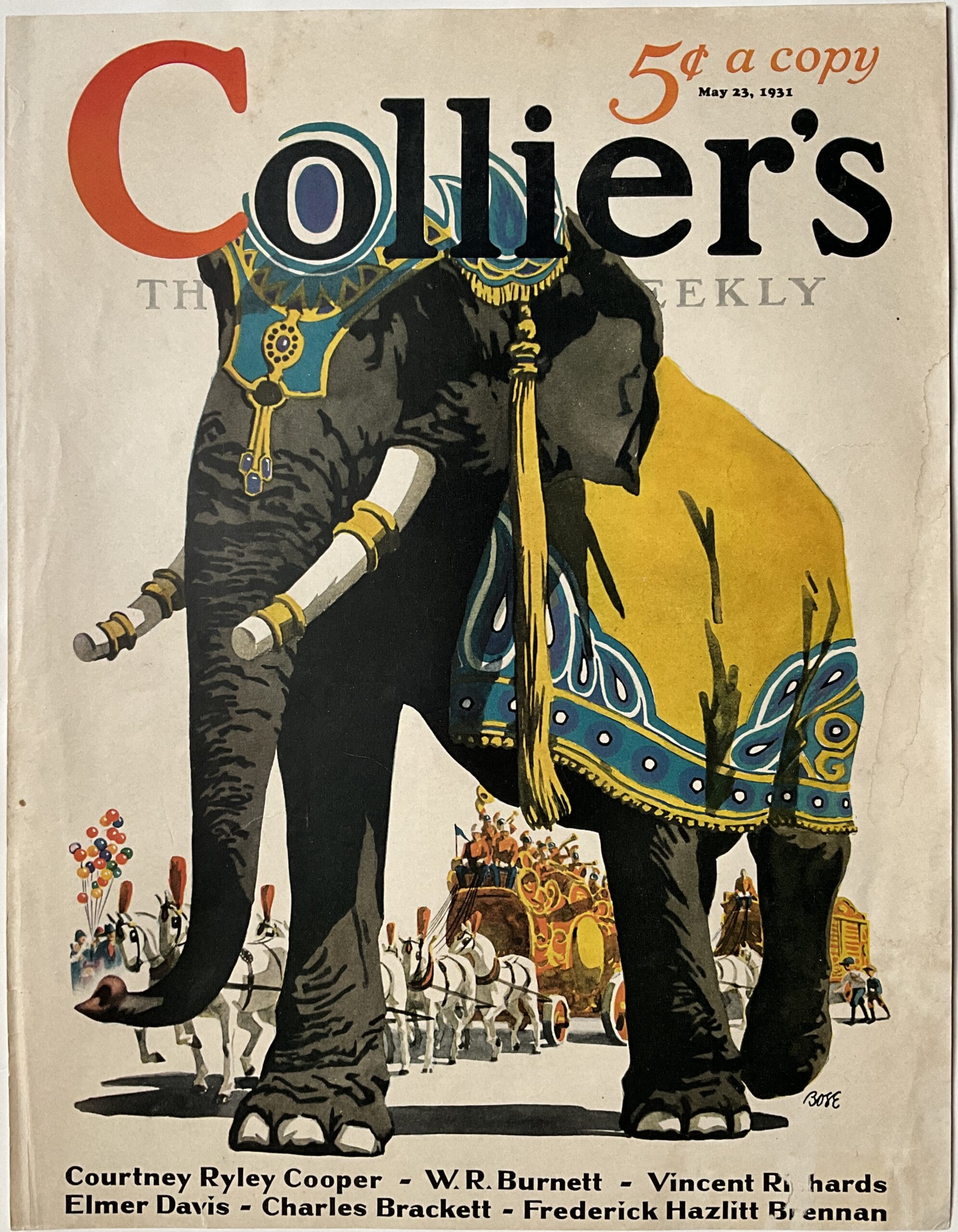 ST71	MAY 23, 1931 COLLIER’S MAGAZINE ORIGINAL COVER ART BY VEAL BOSE