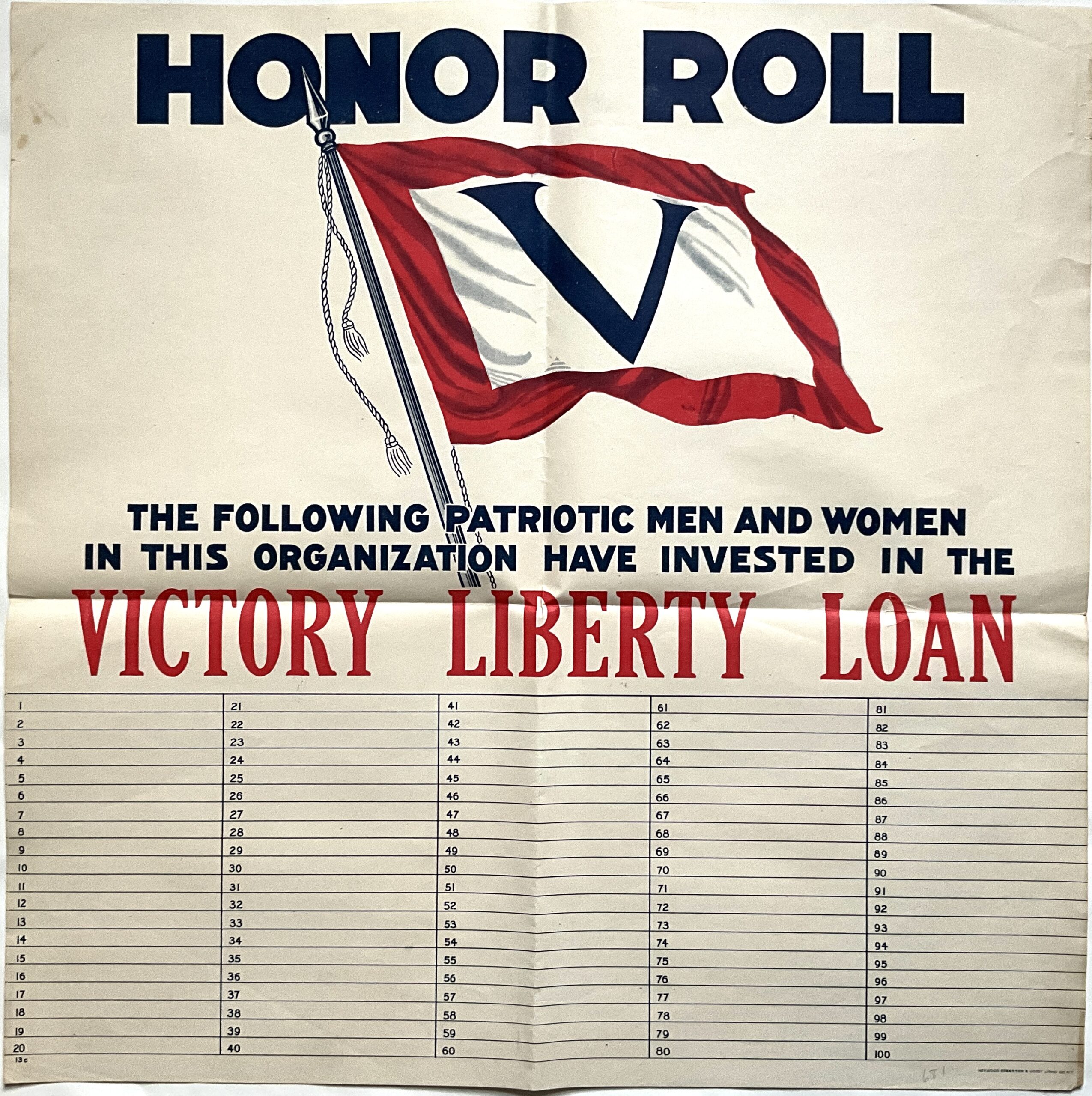 ST81	WWI HONOR ROLL - 4TH LIBERTY LOAN